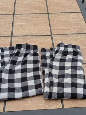 Columbia Black and White Buffalo Plaid Kids Pajama Bottoms
